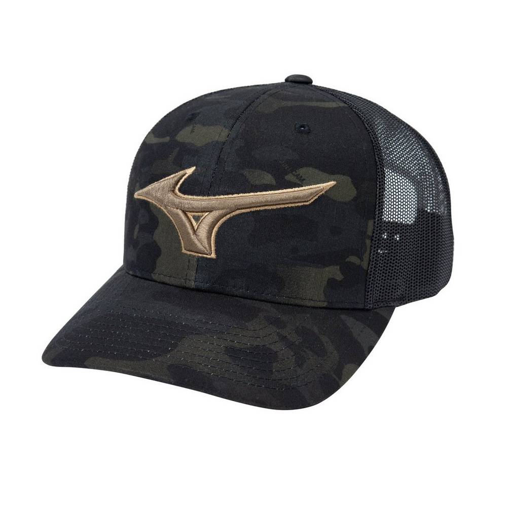 Panske Čiapky Mizuno Diamond Trucker Baseball Čierne Maskacove Vypredaj BMFH13265